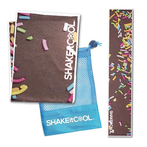 Original Cooling Towel – Be Cool in Style - Heat Relief, Soft, Lightweight, Sun Protection, Easy Clean - Perfect for Biking, Running, Yoga, Gym, Gardening - Donut Sprinkle - color: Donut Sprinkle