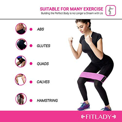 3 Butt Bands | 3 Booty Bands | 3 Glute Bands | 3 Hip Bands for Women with 3 Levels of Resistance | Non-Slip Fabric for Squats & Lunges | Includes Free Pouch and Exercise Manual | Upgraded!