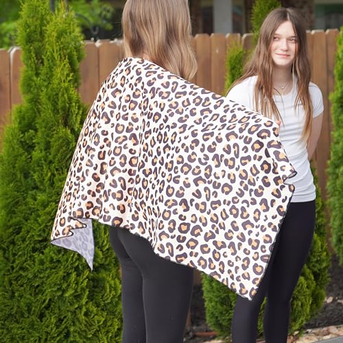 Large Cooling Shawl - Instant Heat Relief for Outdoor Events - color: Cheetah Print