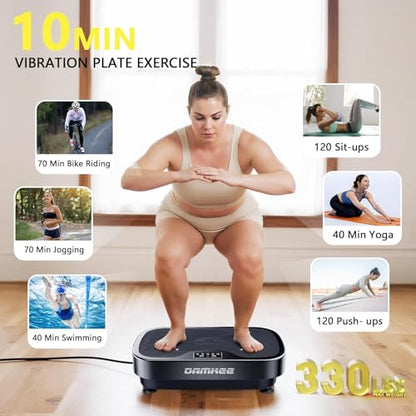 Vibrating Board Exercise Machine, 9 Modes Vibration Platform for Lymphatic Drainage, 3D Upgrade Vibrating Board for Weight Loss, Home Body Fitness Equipment (Purple)