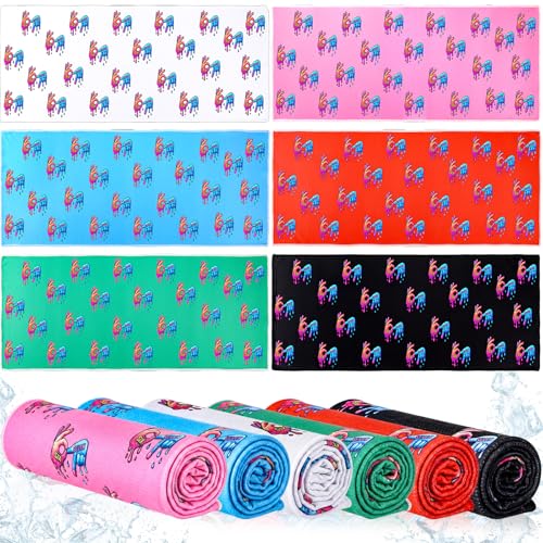 6 Pack 6 7 Meme Cooling Towels 30" x 9" Funny Six Seven Number Sweat Towel Microfiber Breathable Chilly Rags Bulk for Sports Team Gift Camping Gym Workout Running ()