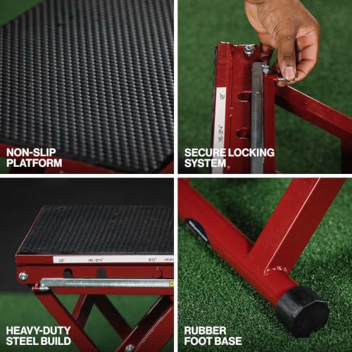 Titan Fitness Adjustable Steel Plyometric Box, 12", 16", 20" & 24" Height Settings, Heavy-Duty Plyo Jump Box for Box Jumps, Step-Ups, Agility, Conditioning & Home Gym Training