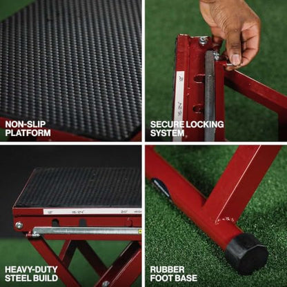 Titan Fitness Adjustable Steel Plyometric Box, 12", 16", 20" & 24" Height Settings, Heavy-Duty Plyo Jump Box for Box Jumps, Step-Ups, Agility, Conditioning & Home Gym Training