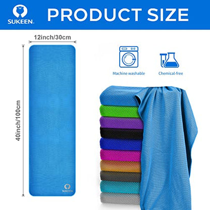 Sukeen Cooling Towel (40"x12") for Neck & Head - Soft Breathable Chilly Sweat Towel for Yoga, Golf, Gym, Camping, Running, Workout & More Activities