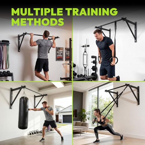 HANDBODE Wall Mounted Pull Up Bar for Doorway, 52''/36'' Chin Up Bar - color: 52” wall mounted pull up bar