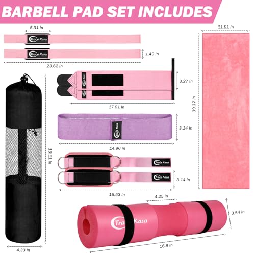 Barbell Pad Set: Hip Thrusts Pad for Squats Weight Lifting Gym Equipment Accessories - color: Green