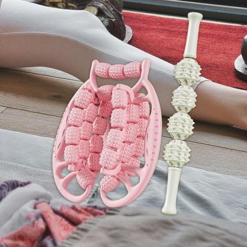 2 Pieces Muscle Roller Massage Tools for Legs and Neck, Pink