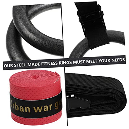 Adjustable Small Fitness Rings Set Webbing for Home Gymnastics Training Convenient Workout Equipment for Strength and Bodyweight Exercises Random Color