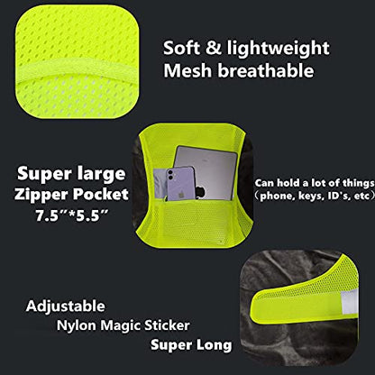 Reflective Running Safety Vest, Hi Vis Biking Walking Gear Men Women - color: Neon Yellow, size: X-Large