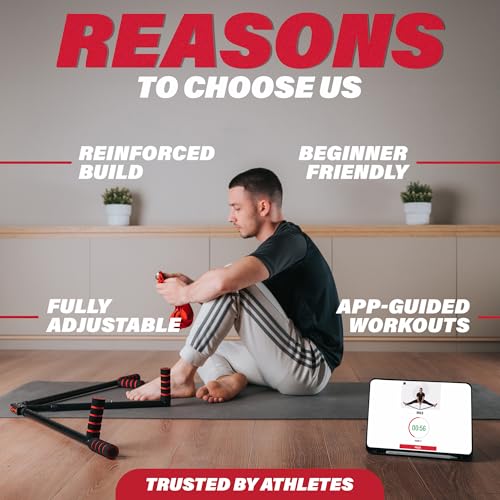Split Machine for Flexibility with Trainer APP – Adjustable 3 Bar Leg Stretcher to Boosts Range of Motion, Leg and Groin Flexibility with Split Stretcher Machine Timer, for Martial Arts, MMA, Yoga