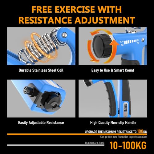 JKSHMYT Grip Strength Trainer Kits (5 Pack), Adjustable Resistance Forearm Strengthener, Hand Gripper Strengthener for Muscle Building