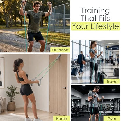 EQYP Power Tube Resistance Bands with Handles – Exercise Bands for Home Workouts - size: 60lb