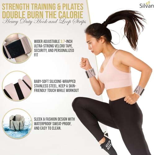 Adjustable Wrist & Ankle Weights for Women & Men, 2 Pieces, 1 lb Each (2 lbs Total), Weighted Bangles for Walking, Running, Yoga, Pilates, Barre, Cardio & Home Workouts - color: beige