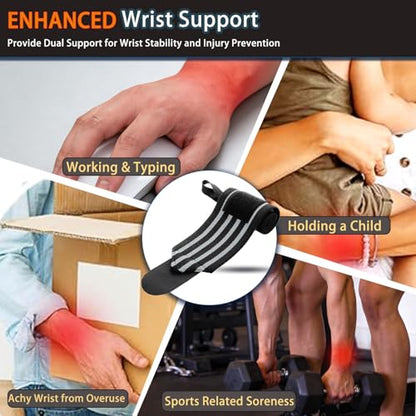 Wrist Wraps 18" Thumb Loop Straps for Powerlifting & Bench Press - color: Gray