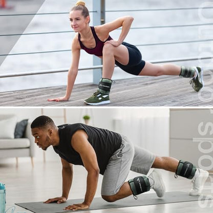 Sportneer 20lbs/Pair Adjustable Ankle Weights for Women & Men - color: Olive