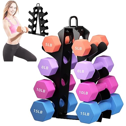 Weight Rack for Dumbbells,A-Frame Dumbbell Rack Stand Only, Alloy Steel Dumbbells Storage Rack with Handle for Home Gyms Workout (Dumbbells not include) - color: 4 Tiers Black