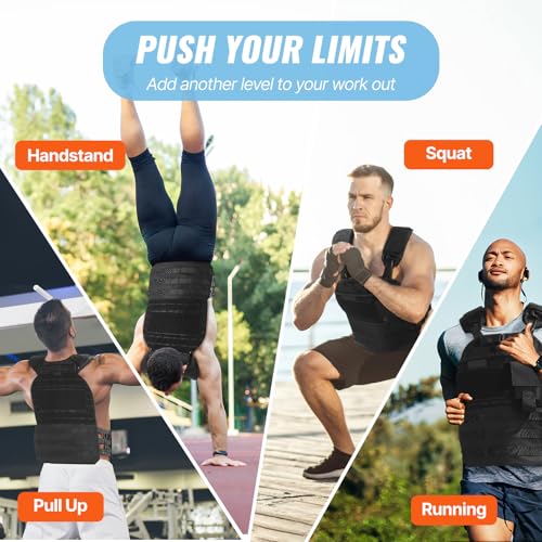 Happybuy Weighted Vest, 40lb Weight Vest, Adjustable Body Weight Jacket, Workout Equipment, for Strength and Endurance Training, Running, Jogging, Walking, Fitness, Weight Loss