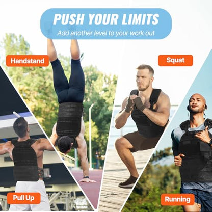 Happybuy Weighted Vest, 40lb Weight Vest, Adjustable Body Weight Jacket, Workout Equipment, for Strength and Endurance Training, Running, Jogging, Walking, Fitness, Weight Loss