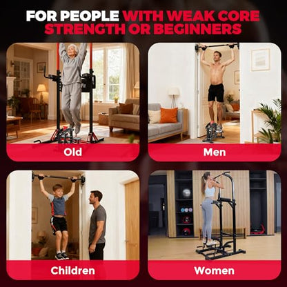 ONETWOFIT Pull Up Assistance Machine 660 LBS, Multi-Function Adjustable Power Assist for Pull Up Bar/Power Tower/Dip Station/Gymnastic Bar, Home Gym Strength Training Fitness Equipment