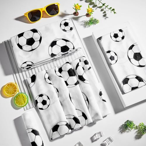 30Pcs Soccer Ball Cooling Towels for Neck and Face 40 x 12 Inch Sports Team Gifts Workout Ice Towel for Gym Sweat Microfiber Breathable Chilly Bulk Neck Wraps for Athletes Camping Travel Outdoor
