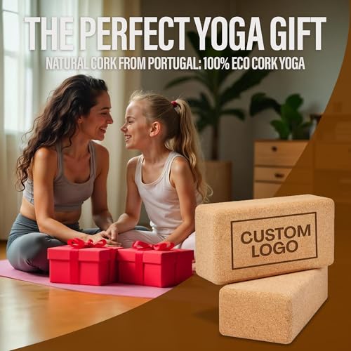 Personalized Yoga Blocks Yoga Gift 2 Pack with Custom Design or Logo, Exercise blocks Yoga Blocks Soft Non-Slip for Pilates, Meditation, Custom Yoga Accessories for Men & Women