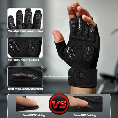 COFIT Padded Workout Gloves with Wrist Support, Gym Gloves for Men Women - size: X-Large