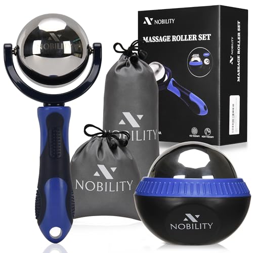 Nobility Massage Ball Roller– Ice Cold and Hot for Deep Tissue and Sore Muscle Relief of Stiffness and Stress, Body, Neck, Back, Foot, Plantar (Blue)