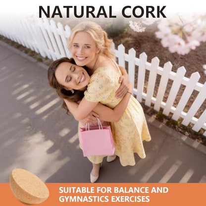 Cork Balance Board Hemisphere, 6" Half Ball Trainer for Adults & Kids, Portable Fitness Balance Ball for Physical Therapy, Yoga & Pilates, Sustainable Natural Cork