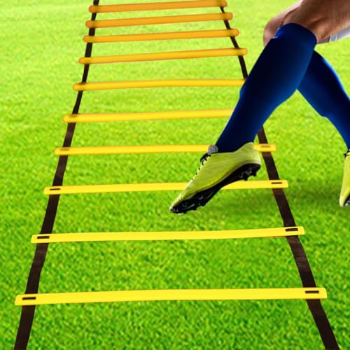 Qianly Agility Ladder Power and Strength Speed Training Ladder Coordination Equipment with Adjustable Distance and Carry Bag Suitable for Football