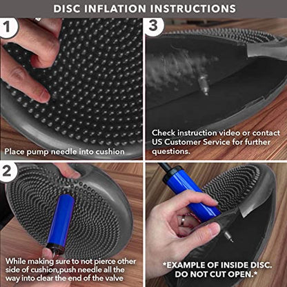 JFIT Inflatable Balance Disc - 13" or 26" Large Wobble Cushion Trainer - Durable Exercise Balance Pad for Coordination, Stability, and Core - Home, Gym, and Pet Training - style: 13-Inch - Black