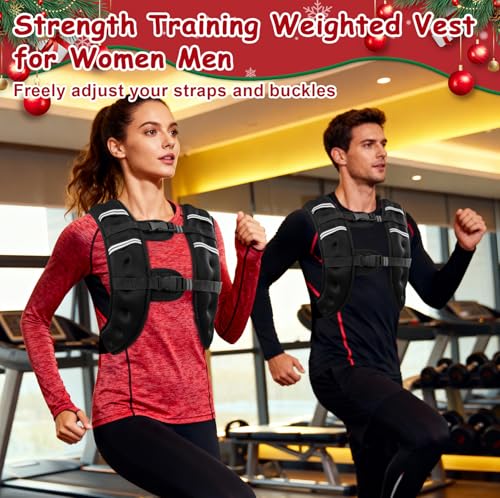 6lb/8lb/12lb/16lb/20Lb Weighted Vest Woman Men with Reflective Stripe, Chest Size Adjustable Strength Training Weight Vest for Walk Running Jogging - color: Dark Grey, size: 16 Lbs