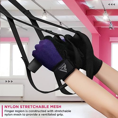 RDX Weight Lifting Gloves Gym Workout, Full Finger Touch Screen, Breathable Anti Slip Padded Palm Protection, Fitness Strength Training Powerlifting HIIT WOD Exercise, Men Women Home Gym Cycling - color: PINK, size: Small