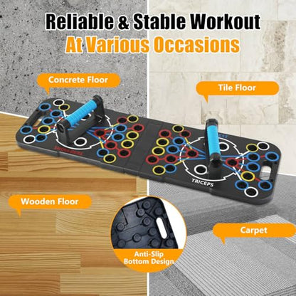 Multifunctional Push Up Board Home Strength Training Equipment With 15 Fitness Accessories Pilates Bar Resistance Band Roller Wheel Full Body Workout Home Gym Equipment