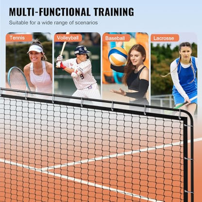 9.4ft x 7.4ft Tennis Rebounder Net, Tennis Rebounder Trainer, Multi-Sport Training Bounce Back Net for Tennis, Baseball, Lacrosse, Hockey, Softball, Pickleball, Ball, for Backyard and Indoor & Outdoor