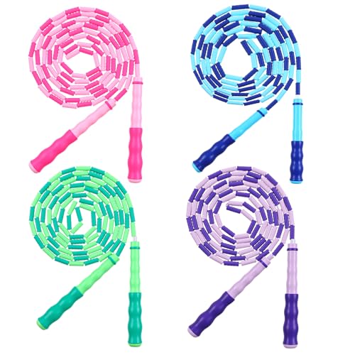 Jump Ropes Bulk 20 Pcs Beaded Skipping Rope 9.2 ft PVC Adjustable Colorful