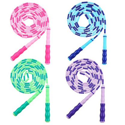 Jump Ropes Bulk 20 Pcs Beaded Skipping Rope 9.2 ft PVC Adjustable Colorful