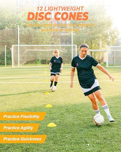 Speed and Agility Training Set, Agility Training Equipment for Kids with 20ft Sports Agility Ladders, Cones, Agility Hurdles, Resistance Parachute, Jump Rope for Basketball, Soccer