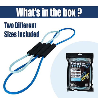 [2 Pack] Resistance Bands for Working Out with Soft Handles, Elastic Loop, Skin-Friendly Natural Latex,10 Pound Tension Long and Short Stretch, Fitness Exercise and Workout for Men and Women