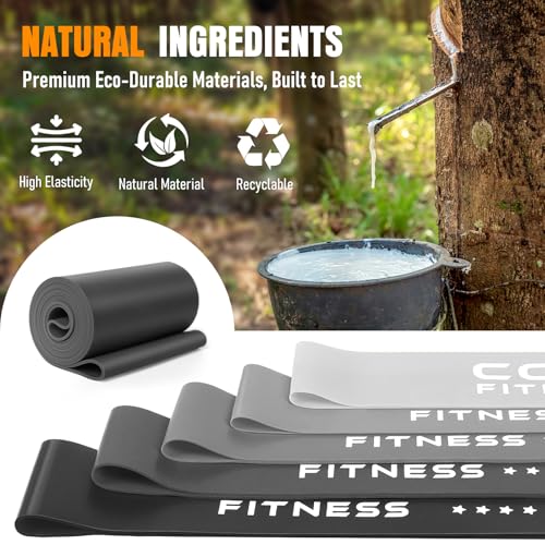 Resistance Bands for Working Out, Exercise Bands Resistance Bands Set with 5 Resistance Levels, Latex Loop Bands for Women Men, Workout Bands for Legs, Glutes, Strength Training, Yoga, Home Gym