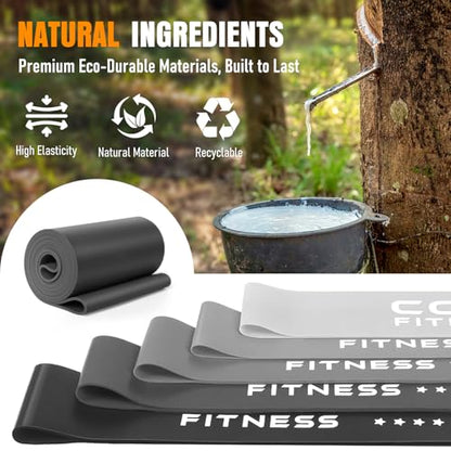 Resistance Bands for Working Out, Exercise Bands Resistance Bands Set with 5 Resistance Levels, Latex Loop Bands for Women Men, Workout Bands for Legs, Glutes, Strength Training, Yoga, Home Gym