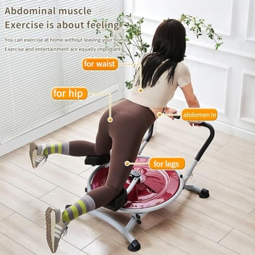 Ab Circle Pro Abdominal Trainer, Core Workout Fitness Equipment with Rotatable Kneeling Pad for Home Gym, Waist, Glutes & Legs Exercise
