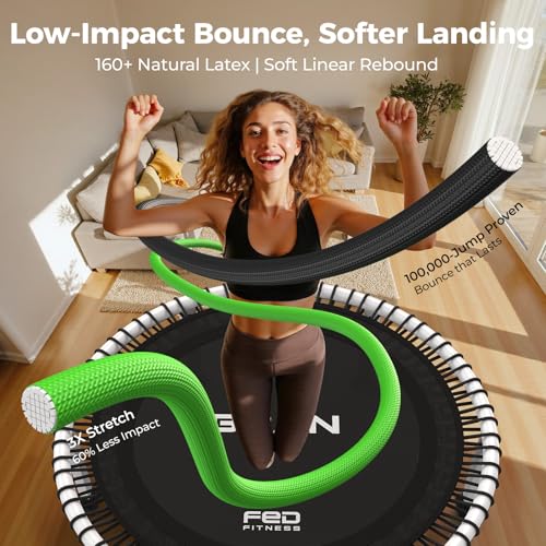 BCAN BT4 Soft Land Pro Adult Bungee Rebounder Trampoline Handle|FED Fitness - color: 40IN-White