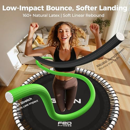 BCAN BT4 Soft Land Pro Adult Bungee Rebounder Trampoline Handle|FED Fitness - color: 40IN-White