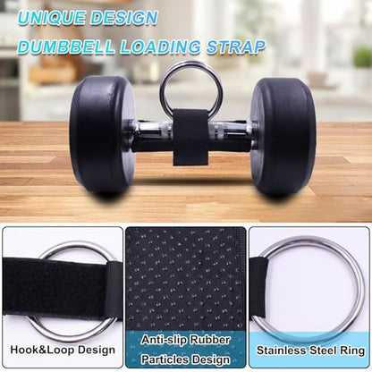 J Bryant Loading Dumbbells Strap for Dip Belt Squat Pull-up,Load Dumbbells Kettlebells on Barbells Weightlifting Accessory