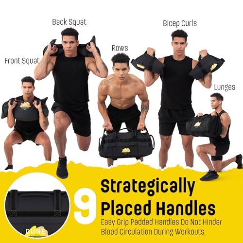Sandbags for Working Out (Unfilled) - Enhance Your Fitness with Our Workout Sandbag, Versatile & Durable Sand Bags for Weight Training | 10-50 lbs Sand Bag for Exercise – Dark Gray - Guide Included