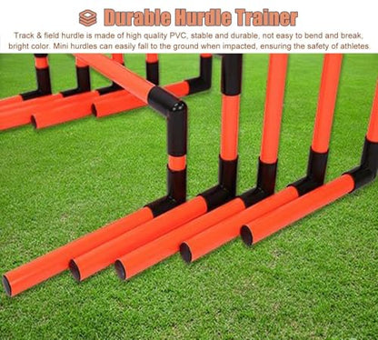 Portable Soft Mini Hurdles Set - 5pcs Training Hurdles for Speed and Agility, Track & Field Hurdles Different Heights, for School Gym Home(Red)