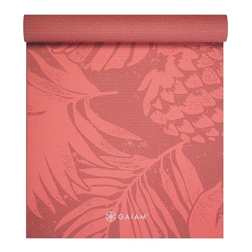 Gaiam Print Yoga Mat, Non Slip Exercise & Fitness Mat for All Types of Yoga, Pilates & Floor Exercises - color: Tropical Sunrise