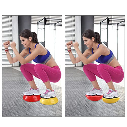 Fasmov 6 Pack Balance Pod, Balance Trainer Dots for Squat Touch Downs, Core Body Balancing, Inflatable Stepping Pads, 1 Hand Pump