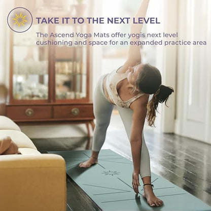 Ascend Yoga Mat - Premium 6mm Thick, 72" x 24", Solid or Reversible Print, Non Slip, Tear Resistant, Workout Mats for Pilates, Home, Studio, Fitness, Gym, Training, Floor Stretching