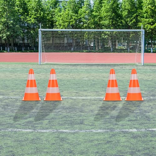 Alipis Football Training Marker Bucket and Roadblock Cones, 9-inch Orange Plastic Agility Football Obstacle Markers, 2pcs Set for Soccer Practice and Field Drills